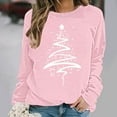 thumbnail image 5 of Nmnitkp Sweatshirt For Women Round Neck Christmas Printed Sweatshirt Long Sleeved Top Sweatshirt Pink,XL, 5 of 5