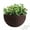Brown, variant on Yahome 1 Pcs Semicircle Wall Hanging Flower Pot Imitation Rattan Flowers Planter Plastic Plant Baskets Wall-Mounted Planter with Drainage for Indoor Outdoor Garden Balcony (White)