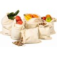 thumbnail image 3 of baomifa-Muslin Bags, 100% Organic Cotton Muslin Produce Storage Bags, Vegetable Bags for Refrigerator, Grain Bags, Reusable Produce Bags, Green Bags for Produce, Linen Bread Bags Set of 6(3 Large, 3, 3 of 4