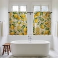 thumbnail image 4 of Lemon Kitchen Curtain for Berdoom Living Room Cafe 54 Inch Length, Farmhouse Vintage Summer Retro Fruits Yellow Brown Tiers Curtains Light Filtering Drapes Window Treatment 2 Panels 52"Wx54"L, 4 of 8