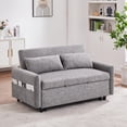 thumbnail image 2 of 55.1" Convertible Sofa Bed Couch, Adjustable Pull Out Sofa Bed With Storage Pockets, 2 Soft Pillows, Dual USB Ports, For Small Space Apartment, 2 of 9