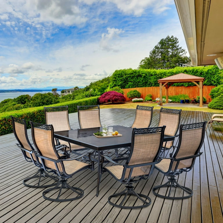 Hanover Monaco 9-Piece Rust-Free Aluminum Outdoor Patio
