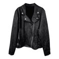 thumbnail image 4 of Women's Faux Suede Slim Fit Jacket – Versatile Autumn Winter Zip Up Coat in Sizes S-XXL, Chic Button Detail Outerwear for Casual Daily Work, 4 of 4