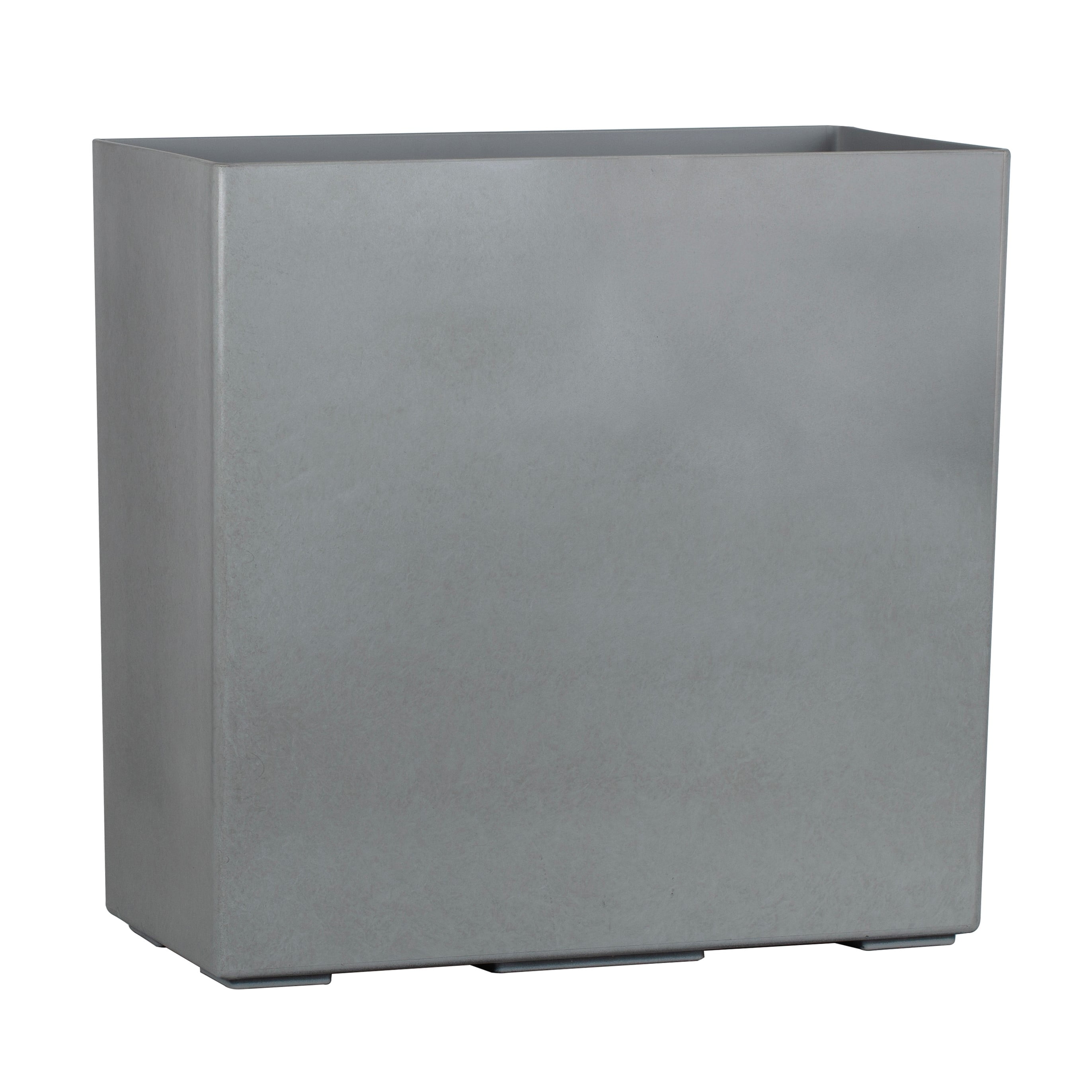 Mainstays Asher 24" x 12" x 24" Rectangle Gray Plastic Planter