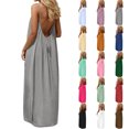 thumbnail image 4 of Women's Spaghetti Strap Backless Loose-fitting Resort Long Dress, 4 of 9