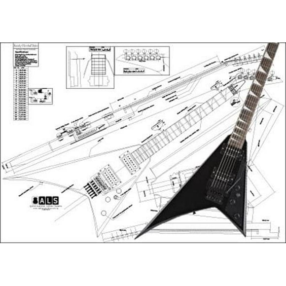 Plan d'Une Guitare Électrique Jackson Randy Rhoads - Impression Pleine Grandeur