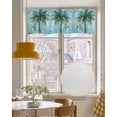 thumbnail image 4 of Coastal Blue Green Kitchen Valances for Windows Farmhouse Linen Window Valance Curtain for Living Room Window Treatment Ocean Beach Tropical Plant Starfish Valance Rod Pocket Topper, 54 x 18 Inch, 4 of 6