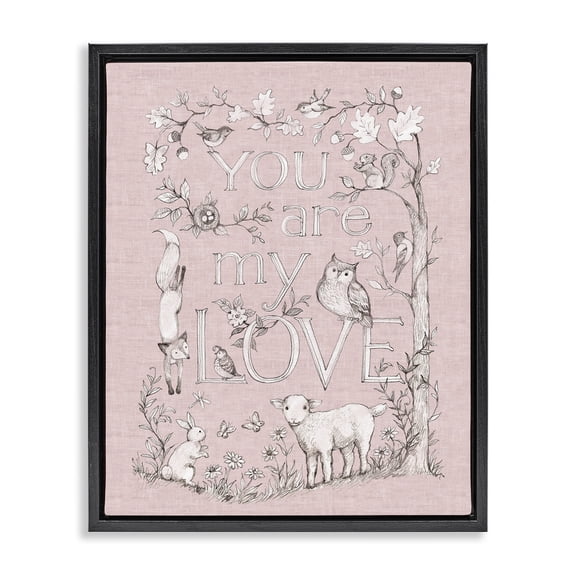 Stupell Industries You Are My Love Black Framed Floater Canvas Wall Art, design by Susan Winget