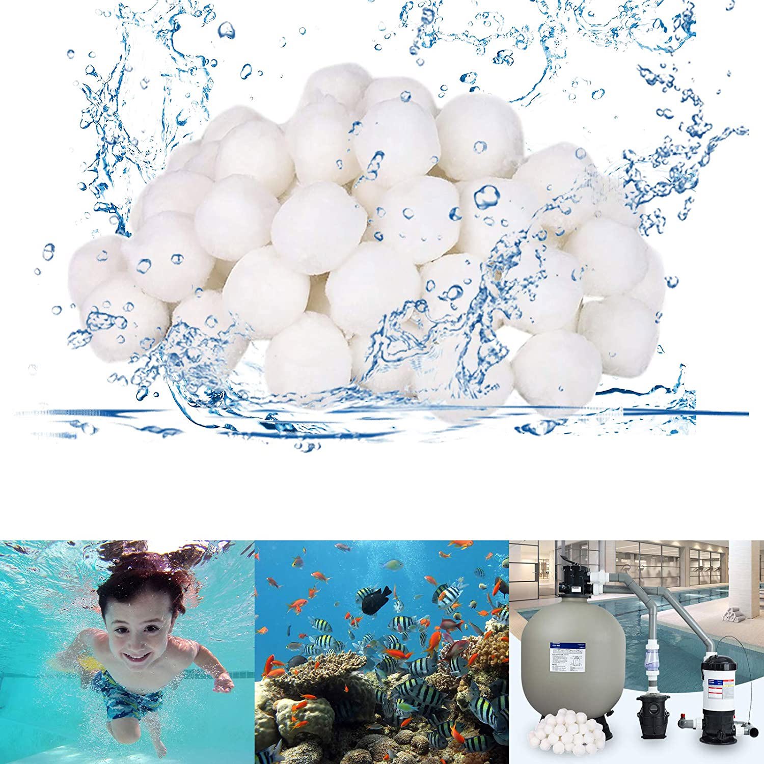 1.5lbs Pool Filter Ball EcoFriendly Fiber Filter Media for Swimming