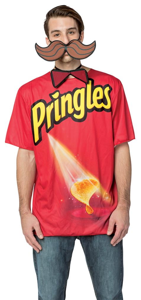 Pringles Tshirt with Bowtie and Mustache Adult Costume, One Size, (40-46) - Walmart.com