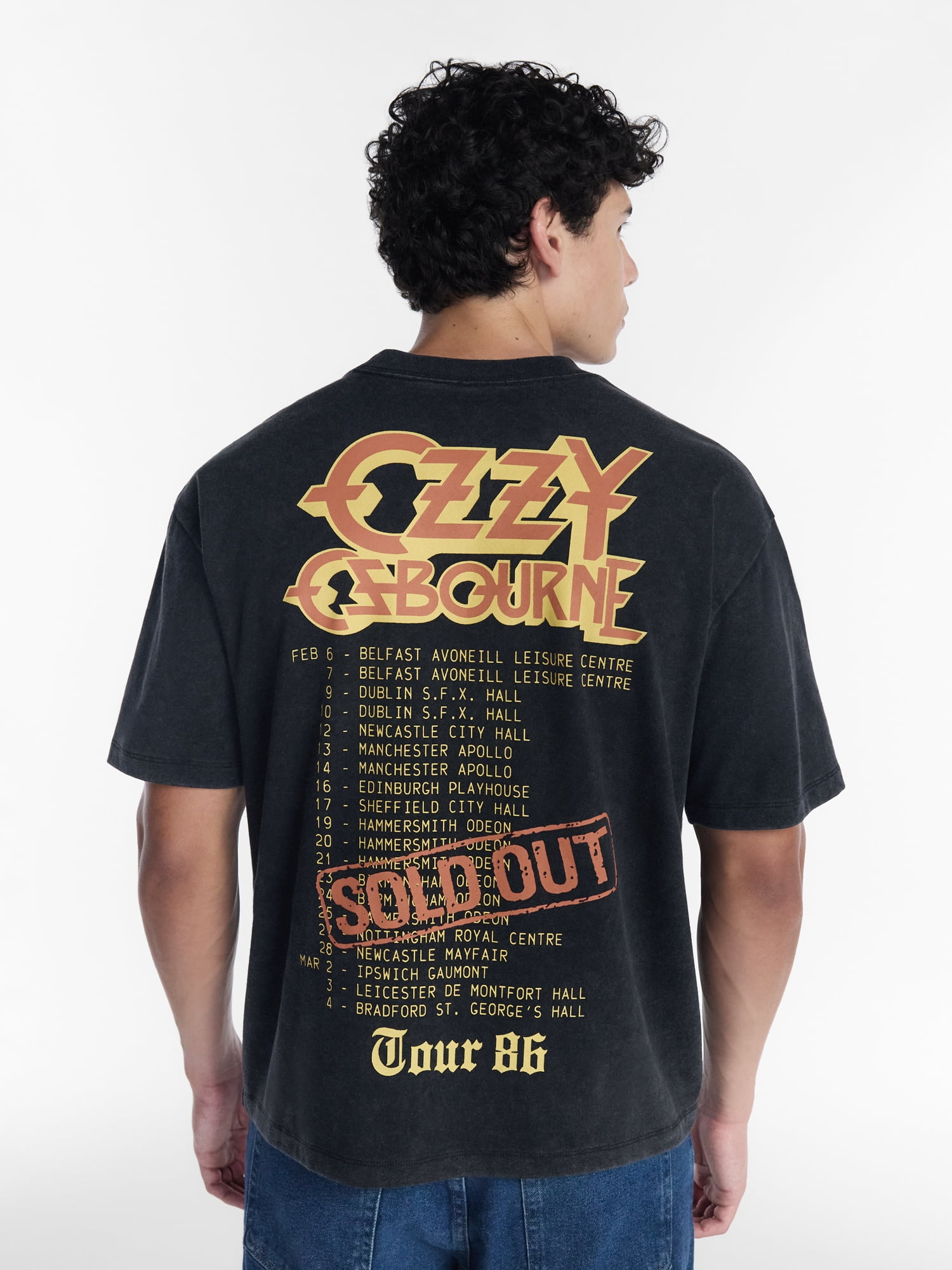 Ozzy Osbourne Men's Mineral Washed Boxy Fit Front and Back Graphic Tee Shirt, Sizes XS-4XLT