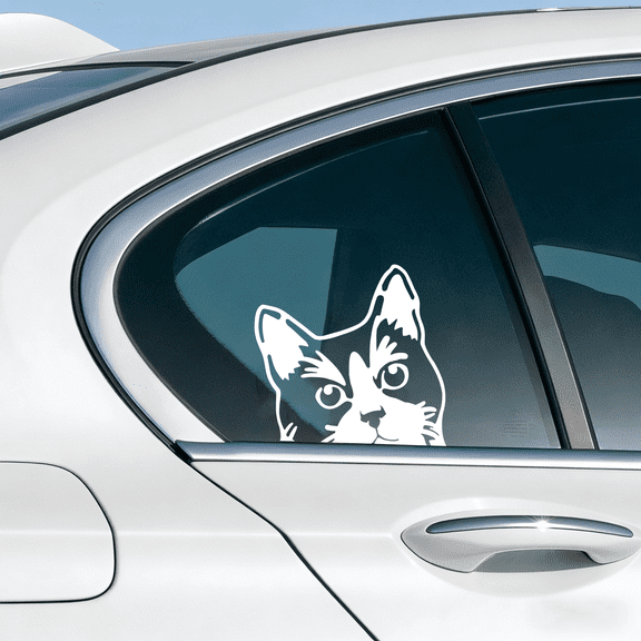 2pc-6 inches Vinyl Decor Decal Car Sticker Window Auto Vehicle Decoration - Tuxedo Cat