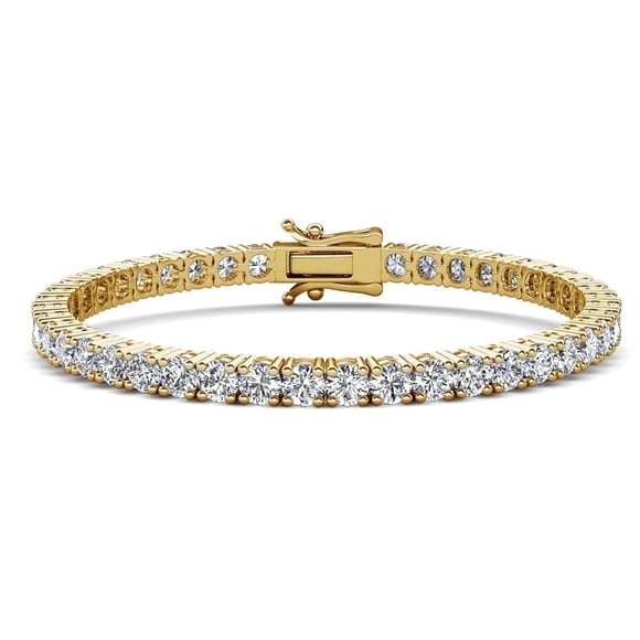 Cate & Chloe Olivia Bracelet Tennis Plaqué Or Jaune 18k Cristaux Diamant Simulé pour Femmes