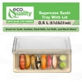thumbnail image 4 of EcoQuality Small Compostable Sushi Trays with Lids - Natural Sugarcane Bagasse Take Out Sushi Container - Biodegradable Disposable Sushi Plate with Lid Eco Friendly To go Serving Tray (400 PACK), 4 of 8
