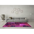 thumbnail image 3 of Ahgly Company Machine Washable Indoor Round Oriental Pink Modern Area Rugs, 6' Round, 3 of 4