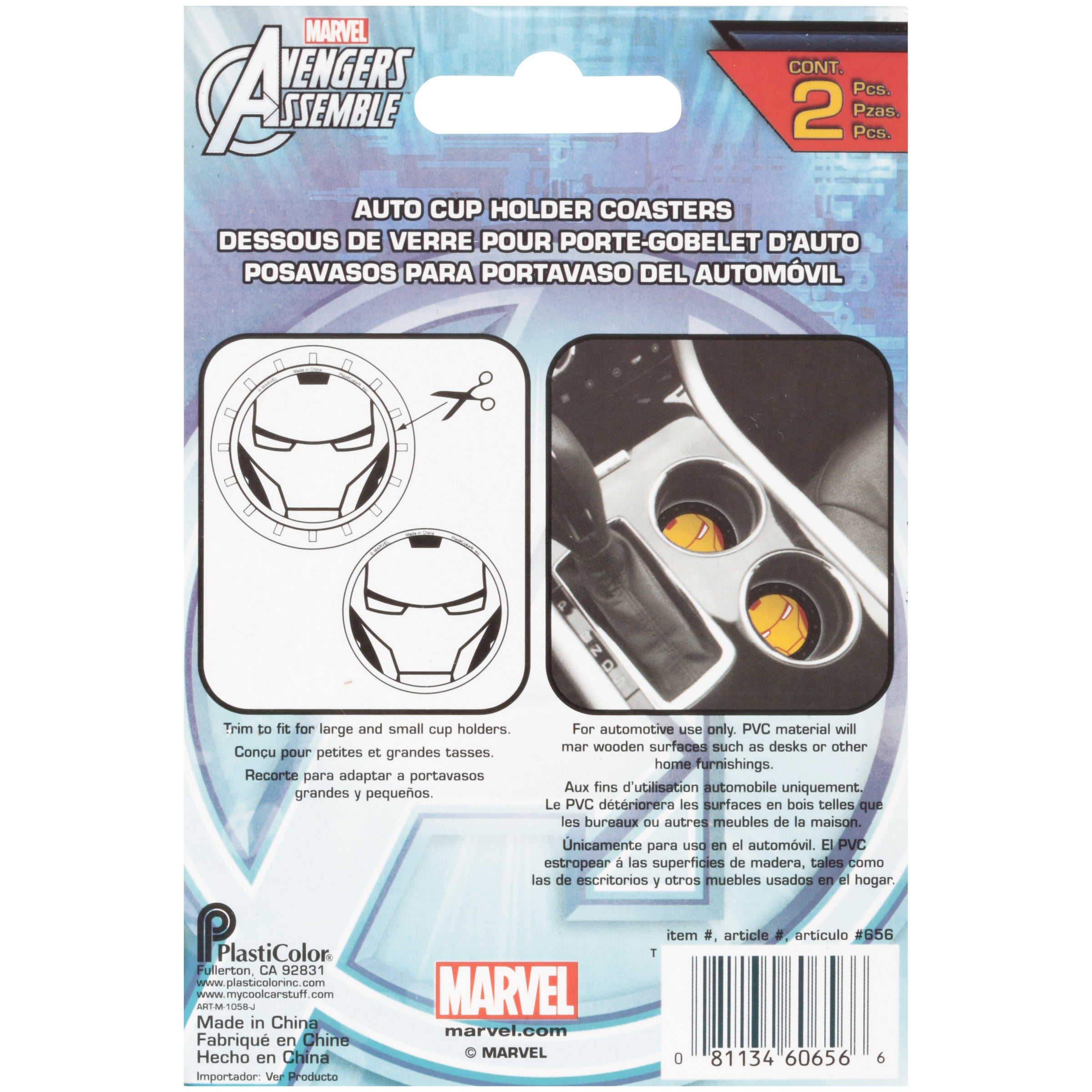Marvel Avengers Assemble Auto Cup Holder Coaster 2 Ct