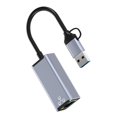 thumbnail image 2 of Moyic Adaptador LAN Ethernet , herramienta convertidora de alta velocidad, equipo de tarjeta de red de 100/1000Mb con extensor de Cable USB Relojes inteligentes 100M, 2 of 6