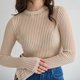 thumbnail image 2 of Blusa de punto hueca para mujer Ticfox albaricoque S, 2 of 5