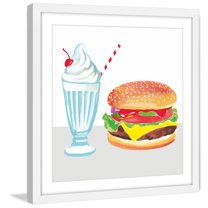 Marmont Hill "Burger & Shake" by Molly Rosner Framed Painting Art Print