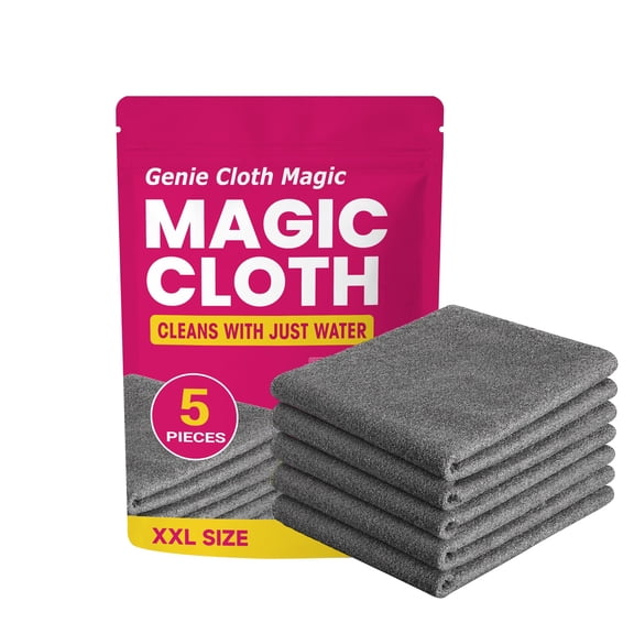 Genie Magic Cleaning Cloth, Thickened Microfiber Towels for Glass, Windows, Kitchen, Stainless Steel, Cars & Screens, Streak-Free Reusable Cloth