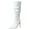 White, variant on Stiletto High Heels Slouchy Knee High Boots for Women Fashion Pointed Toe Wide Calf Riding Booties Comfortable Prom Party Dress Shoes Brown Size 8