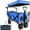 Blue, variant on Collapsible Wagon Heavy Duty Folding Wagon Cart with Removable Canopy, 4" Wide Large All Terrain Wheels, Brake, Adjustable Handles,Cooler Bag Utility Carts for Outdoor Garden Wagons Carts Beach Cart