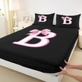 thumbnail image 4 of Erosebridal Bowknot Initial Alphabet B Bed Sheets,Dreamy Princess Bowtie Kids King Sheets For Girls 4-Piece, 4 of 6