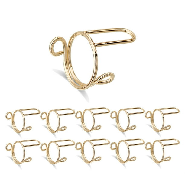 10 Uds. De anillos para uñas, dijes de uñas de Metal ajustables y reutilizables, prensa extraíble