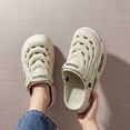 thumbnail image 3 of Rokment Womens Mens Air Cushioned Clogs Garden Shoes Comfortable Arch Support Orthopedic Walking Athletic Water Sandals with Back Straps Beige Size 5.5, 3 of 6
