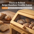 thumbnail image 6 of M Buder 2-Layer Wood Bread Box, Bamboo Bread Box for Kitchen Counters, Wooden Bread Storage Organizer with Clear Acrylic Doors, Ventilation and Flat Top, 6 of 9