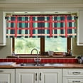 thumbnail image 3 of Yayeee Kitchen Curtains Set of 2 Light Filtering 57"x36" Over Sink Window Panels, Green Plaid, 3 of 7