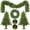 Garland Christmas Tree 4-Piece Set, variant on 4-Piece Christmas Decoration Set, Pre-lit Artificial Christmas Tree Garland Wreath 4FT Xmas Trees 4-Piece Set, Outdoor Christmas Tree for Porch, Entrance, Holiday Decor