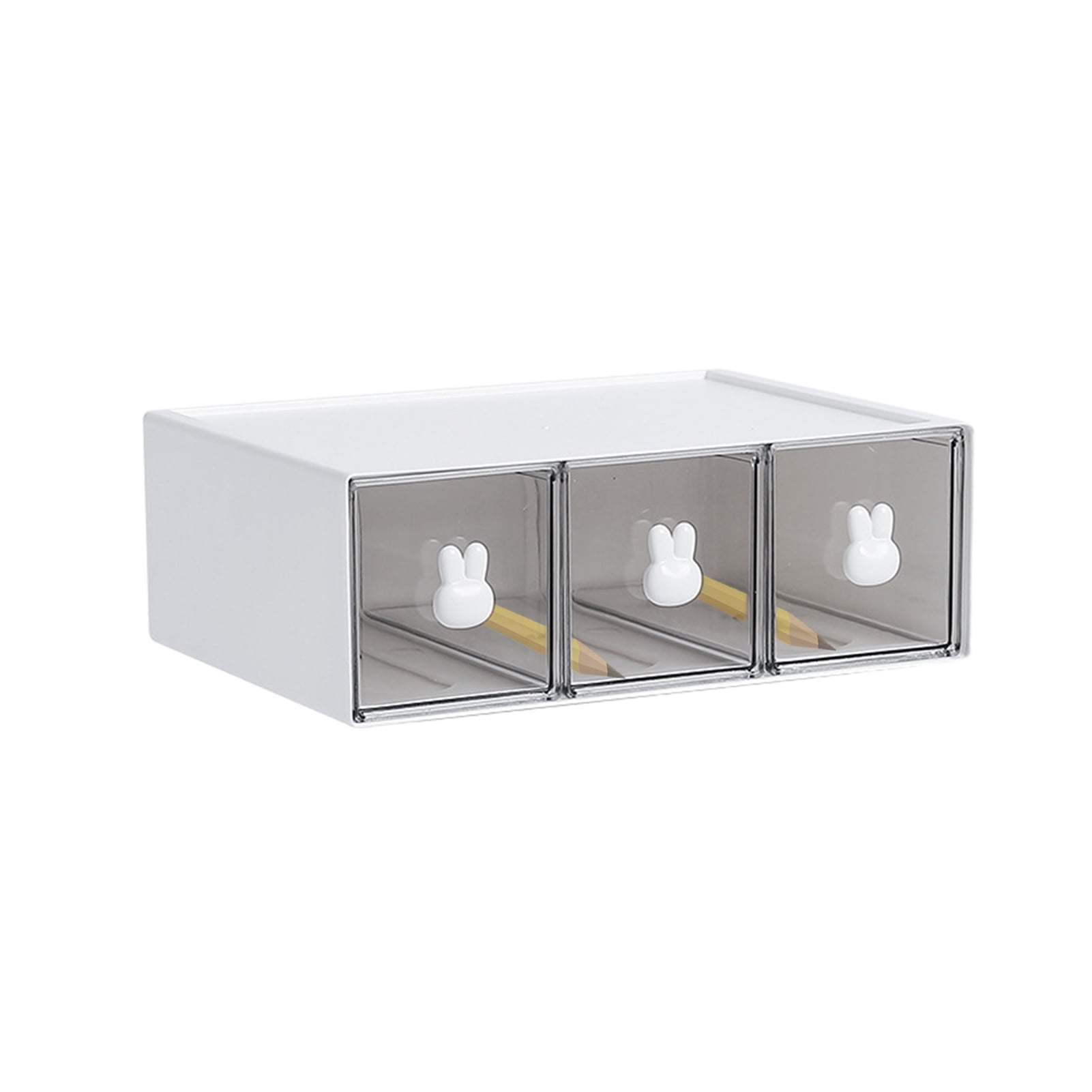 Stationary Organizer, Rabbit Handle Desk Storage Box, Stationery Box, Desktop Stationery Storage Box, Desk Organizer, Makeup Organizer Drawers