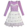 thumbnail image 1 of Robe Fille Violette Manches Longues Gilet en Dentelle 2-en-1 Tutu 8 Ans, 1 of 6