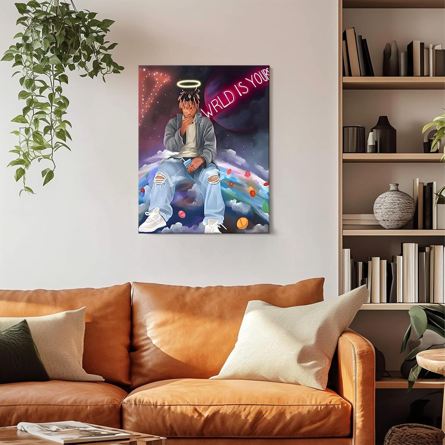 P&L Art Juice Wrld Canvas Wall Art, Rapper Singer Album Cover and Poster Framed Print Art, Aesthetic Canvas Wall Art for Bedroom or Living Room Wall Decor Gift 24x30inch
