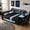 Black Blue, variant on Gaming Twin Bed with Desk, LED Lights & Charging Station, Esport Style Platform Bed with 2 Drawers, Storage Shelves and Bookcase, Space-Saving Bed Frame for Teens Adults, Black Red