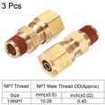 thumbnail image 3 of Unique Bargains Raccord de Tube de Compression en Laiton 1/8NPT x 1/4 Pieds Tube OD Raccord Droit Lot de 3, 3 of 5