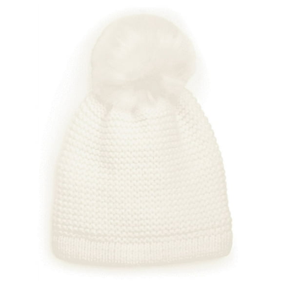 Kyi Kyi Knitted Faux Fur Pom Pom Hat