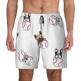 thumbnail image 2 of Goofa Bbaseball Dog Printed Men's Swim Trunks Board Shorts Quick Dry Mens Swimming Trunks with Compression Liner,Breathable Fit Hawaii Beach Shorts-Medium, 2 of 9