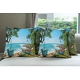 thumbnail image 6 of Ambesonne Beach Throw Pillow Cover 4 Pack, Tropical Ocean Scenery, 24", Green and Blue, 6 of 7