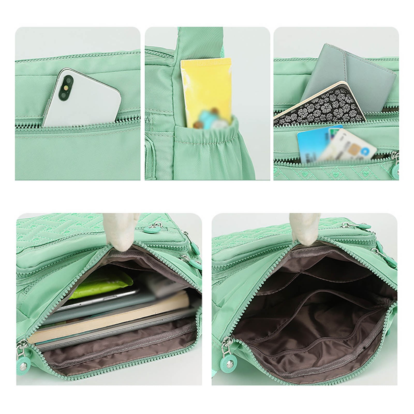 TAIAOJING Womens Handbags Multiple Pockets Pocket Casual Crossbody Shoulder Messenger Bag for Travel Hiking Daily