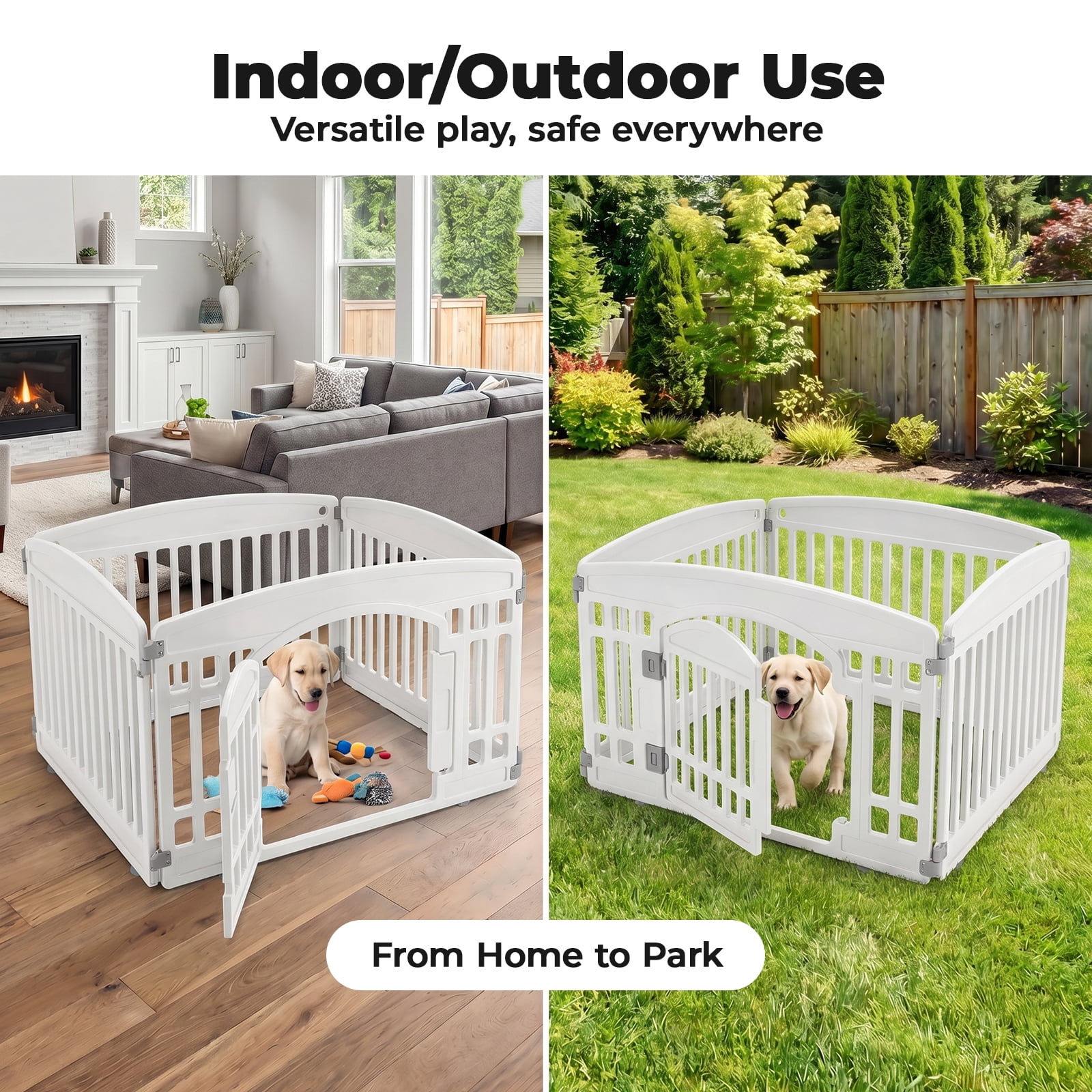 Alvantor Portable Dog Playpen - Foldable Pet Fence for Indoor and Outdoor Use, Easy to Clean