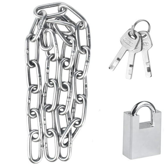 31.5 inch/0.8 Meter Bicycle Chain Lock,Security Chain Lock,Bike Chain Lock,Stainless Steel Chain with Anti-Cut Padlock and Key for Door, Fence, Scooter Lock, Anti-Theft Protection
