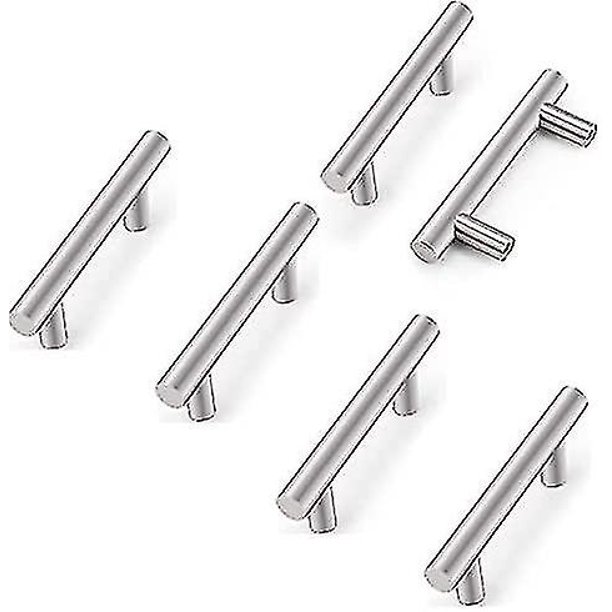 6 piezas de manija de gabinete de cocina de acero inoxidable Distancia del orificio 64 mm Manija en T para puerta de gabinete Manija de puerta de cocina