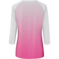 thumbnail image 4 of ATOYSOY Women's Going Out Business Tees Slim Raglan Shirts Gradient Pullovers Casual Holiday 3/4 Sleeve Tops Cute Round Neck Blouses Summer Fashion Clothes Pink L, 4 of 5