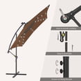thumbnail image 6 of Glavbiku 10ft Large Waterproof Offset Cantilever Umbrella with LED Solar Lights for Garden,Brown, 6 of 10