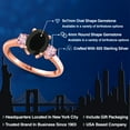 thumbnail image 2 of Gem Stone King 18K Rose Gold Plated Silver Black Onyx and Pink Lab Grown Diamond Engagement Ring for Women | 2.50 Cttw | Oval 9X7MM | Gemstone December Birthstone | Size 6, 2 of 6