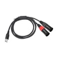 thumbnail image 1 of Cable de cable de divisor USB 2 XLR Línea masculina USB a 2 XLR Cable auxiliar de cable para equipos de audio profesionales auriculares TV 3M, 1 of 10