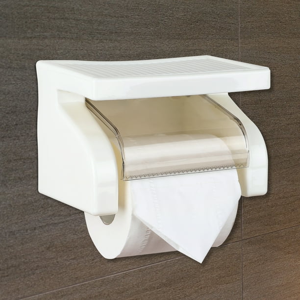 Toilet Tissue Holder with Screw Shelf Wall Mount Plastic Water