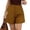 Brown, variant on Tqcoqu Casual Elastic High Waisted Tailored Work Business Pleated Wide Leg Dressy Shorts for Women,Black,Women's S-XXL